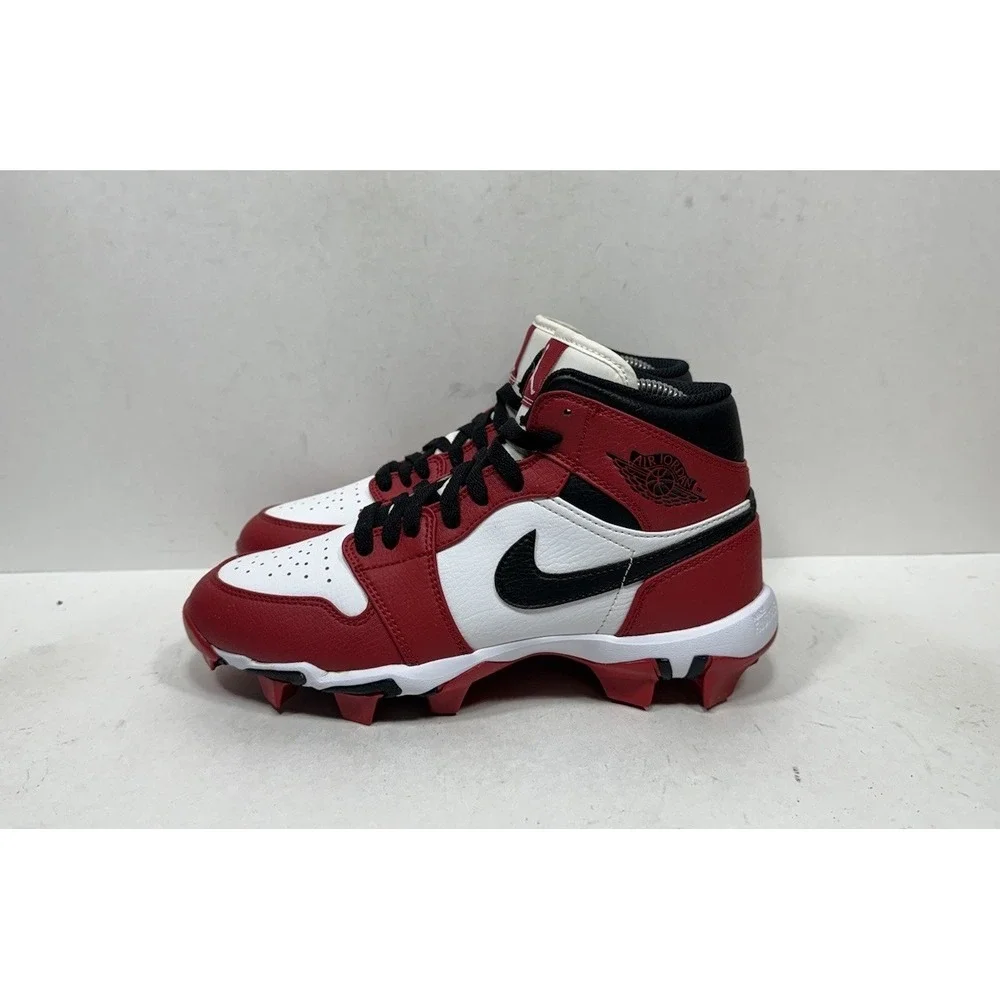 Jordan 1 Mid Cleats Chicago Red HF6883-106 Football‎ Size 6y Shoes Sneakers
